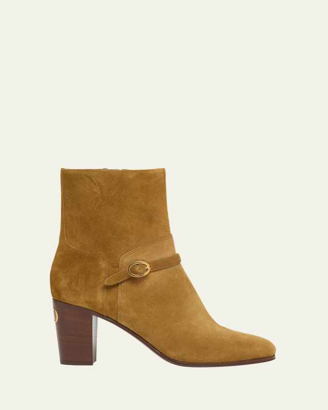 Pattie Suede Buckle Ankle Boots